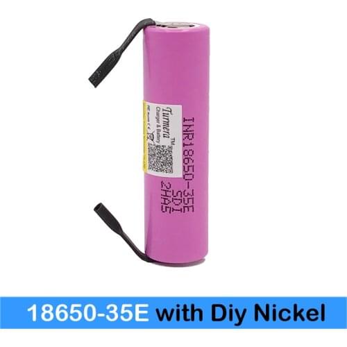 Turmera 18650 35E 3500mAh Battery 15A Soldering Nickel for 12V 16.8V 18V 21V 25V Drill Screwdriver Battery and Electric Bike Use
