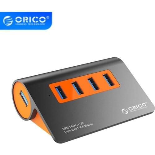 ORICO USB 3.1 Gen2 Hub 4 Ports Aluminum External Usb OTG Hub Portable Desk Splitter Laptop Computer Accessories Port Expander