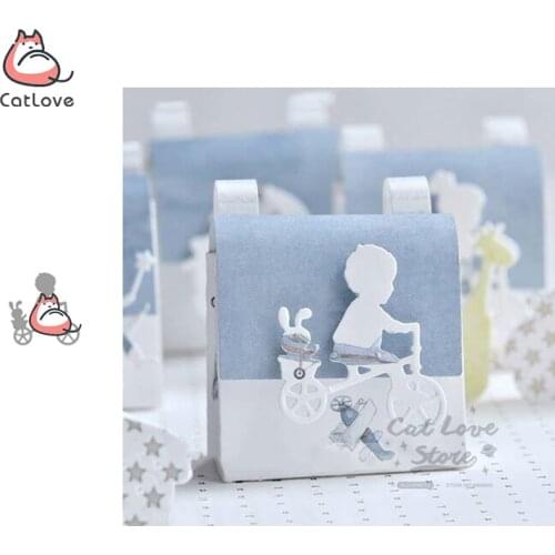 Cycling Boy Doll Metal Cutting Dies Scrapbooking Stencil Die Cuts Card Making DIY Decorative Craft Embossing New Dies For 2020