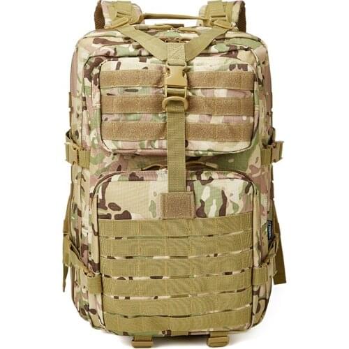 BUCKSGEAR 50L Outdoor Camping Large 3P Camouflage Military Assault Rucksack Hiking Army Fans 3P Tactical Laptop Backpack