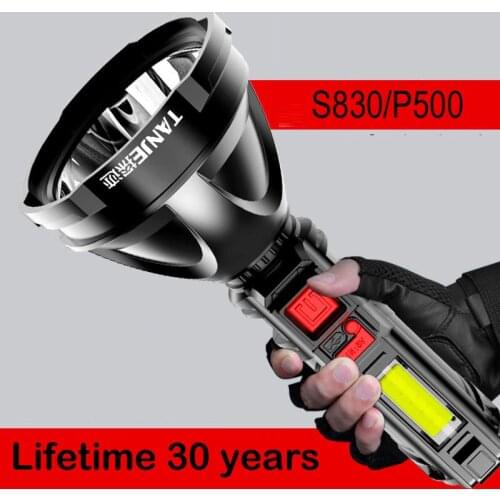 XHP500 most powerful led flashlight torch usb S830 rechargeable tactical flashlights hand lamp Outdoor lighting free shpping 2pc