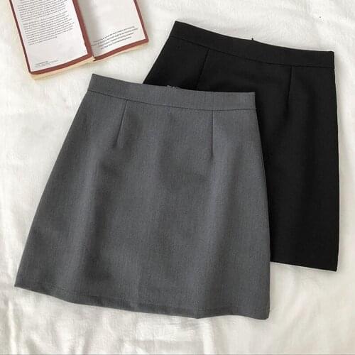 Korean Solid A-Line Women Skirt Casual Female High Waist Kawaii Skirts Ladies Casual Cute Sweet Above Knee Skirts Female