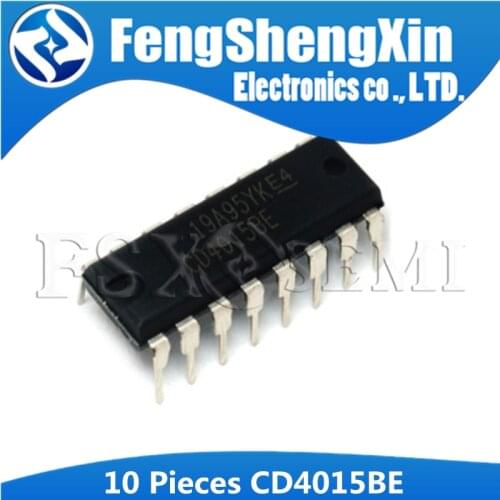 10PCS CD4015BE DIP16 CD4015 DIP 4015BE DIP-16 CMOS Dual 4-Stage Static Shift Register IC