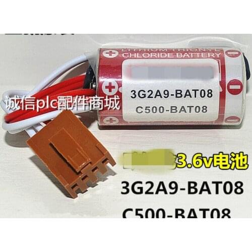 10pcs Original NEW Batteries ER17/33 3.6V 17330 C500-BAT08 3G2A9-BAT08 PLC Battery With Plug Free Shipping