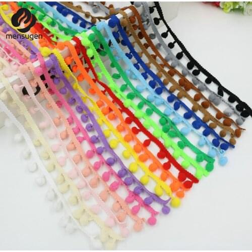 17*2 yards/lot 5mm Width Pom Pom Trim Ball Fringe Lace Ribbon DIY Sewing Accessory Ball diameter 10mm #F723-2