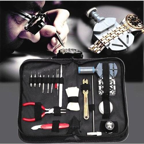 19pcs Clock Watch Repair Tool Kit Watchmaker Tools Parts Watch Opener Remover Spring Bar Repair Pry Screwdriver Repair Tool