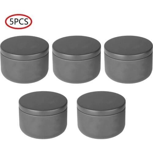 5Pcs Solid Color Metal Storage Tin Cans Jars Empty Containers with Lids for Candy Cookie Lip Balm DIY Candles Cosmetics Ointment