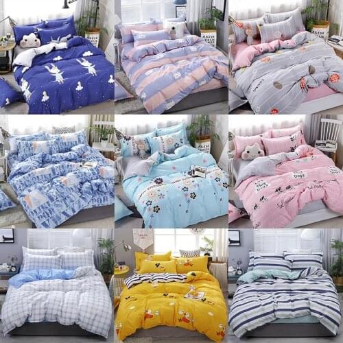 52 cat dog bed linens plaid bedding set Nordic style duvet cover bed sheet quilt cover High Quality queen king size
