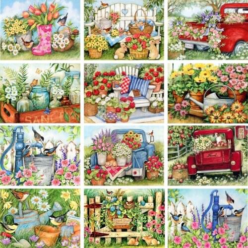 5D Full Round Diamond Painting Flower Vase Home Decor Gift DIY Art Mosaic Pattern Rhinestone Embroidery Cross Stitch Kit