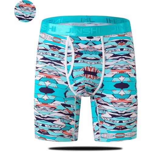 Mens Boxer Shorts Print Fashion Mens Boxer Briefs Long With Pouch Bamboo Breathable High Quality Mens Boxers Underwear Brand