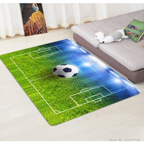 Big Football Carpet Rugs For Bedroom Living Room Kids 3D Soccer Printing Pattern Rug Large For Kitchen Bathroom Mat Home Decor