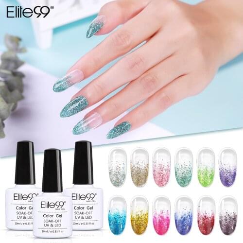 Elite99 10ml Laser Shimmer UV Gel Polish Soak Off Glitter Sequins Gel Lacquer For Manicure Nail Art Varnish Gel Nail Polish UV