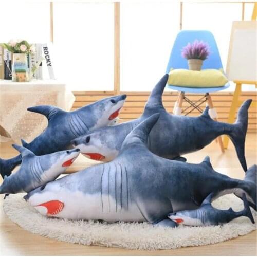 Fancytrader Pop Realistic Giant Anime Shark Plush Toys 120cm Grey Animals Sharks Pillow Decoration Gifts