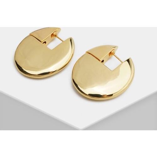 G3 charm jewelry irregular geometric chunky metal gold plated hoop earrings for women girlfriend gift with box