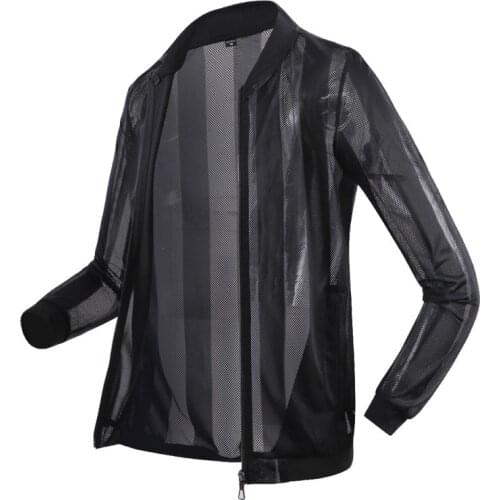 Pop Mens Summer Jackets Male Casual Sunscreen Jacket Sun Protection Clothing Man Comfortable Breathable Quick Dry Jacket Big