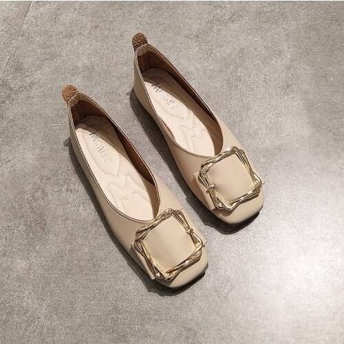 Square Toe, Flat Heels, Soft Soles, Flat Heels, Square Buckle, Grandmother Shoes, Work Shoes, Driving Shoes Lady Shoes Women