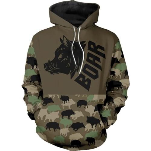 Tessffel Hog Boar Hunter Animal Hunting Camo Tattoo 3DPrint Men/Women Autumn Pullover NewFashion Streetwear Funny Zip Hoodies 11