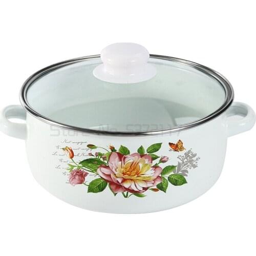 Pots Casseroles Set Enamel Cooking Pots set Stew Soup Pot Milk pot 16/18/20/22/24cm Cookware Utensil