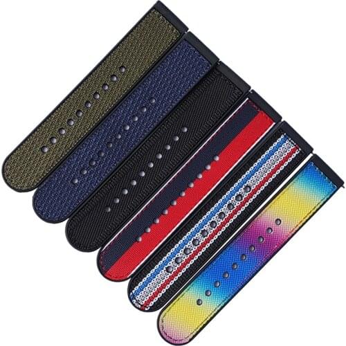 New Unique Silicone Nylon Sport Watchbands For Xiaomi/Samsung/Huawei Watch Strap Adjustable Replacement Watch Accessories