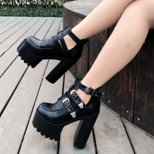 2020 autumn crude with super high heel womens shoes British wind thick sole single shoes simple sexy fashion high heels 14cm
