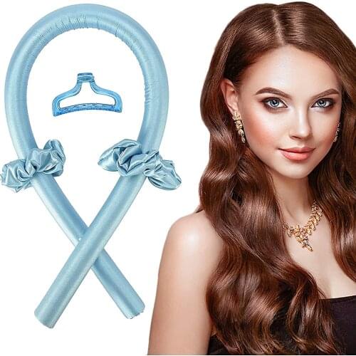 3pc Heatless Curling Rod Headband No Heat Sleeping Curls Silk Ribbon Hair Rollers Soft Wave Former Hair Curlers DIY Hair Styling
