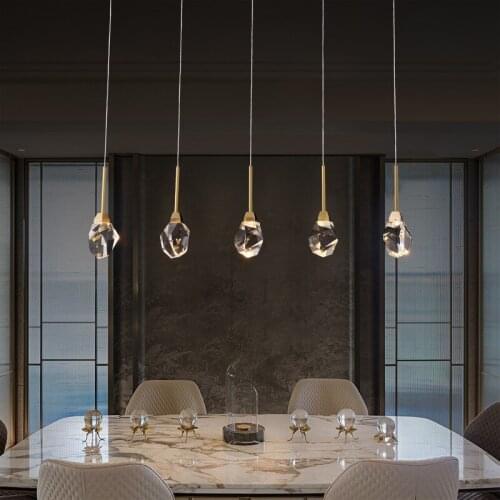 Post-modern copper restaurant chandelier luxury designer creative personality LED island table chandelier