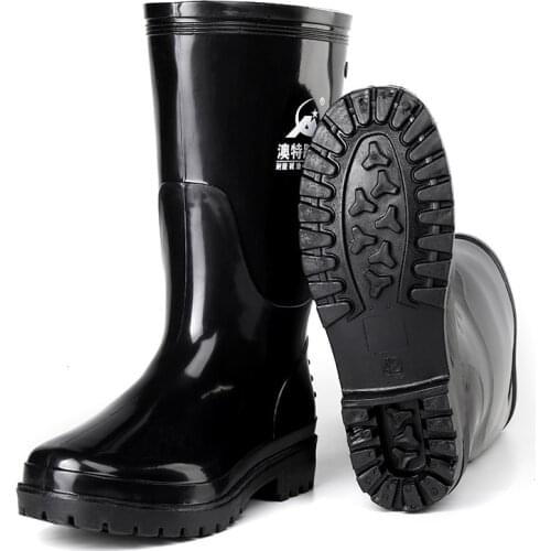 Labor safty rain boots mens black work boots waterproof shoes rubber shoes 39-45