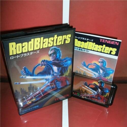 RoadBlasters Japan Cover with Box and Manual for MD MegaDrive Genesis Video Game Console 16 bit MD card