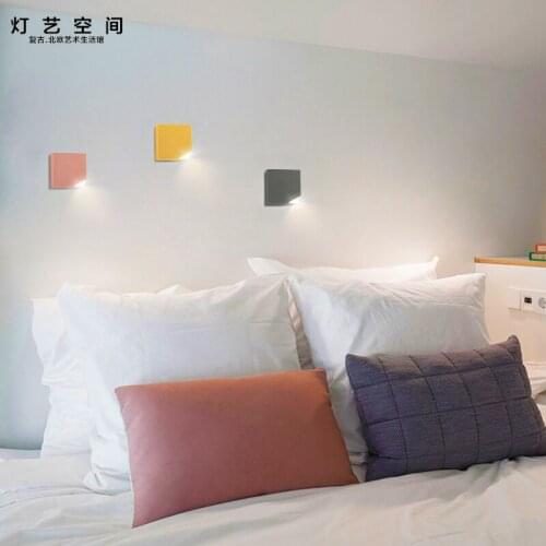 Modern nordic Cut angle aluminum wall lamp bedroom bedside Corridor lamp Macarons floor hallway wall light