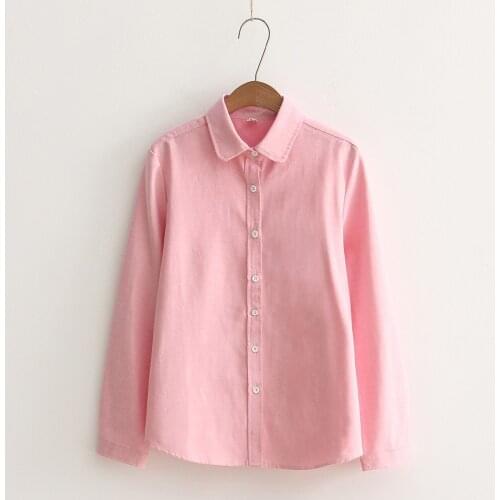 All Match Solid Women Shirts Turn-Down Collar Slim Casual Long-Sleeved Female Shirts Outwear Coat Tops