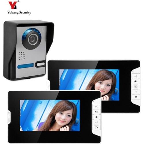 Yobang Security Video intercom System Color Video door phone Doorbell 7 inch LCD Night Vision Camera