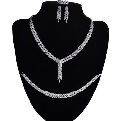 Jewelry Sets HADIYANA Simple Leaf Shapes Design For Women Party Elegant High Quality Cubic Zirconia CNY0042 Conjunto de joyas