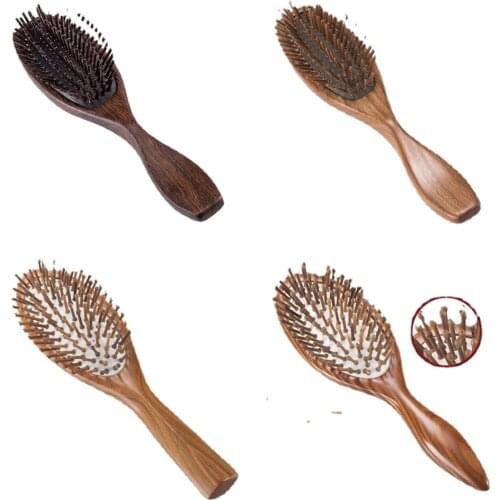Ladies Curly Straight Hair Comb, Green Sandalwood Airbag Massage Hair Care, Prevent Knotting Comb, Ebony Styling Brushing Comb