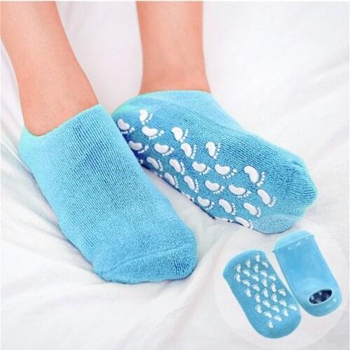 1Pair Cotton and Silicon Gel Moisturize foot massager Soften Repair Cracked Skin Gel Sock Skin Feet massage Treatment Spa Sock