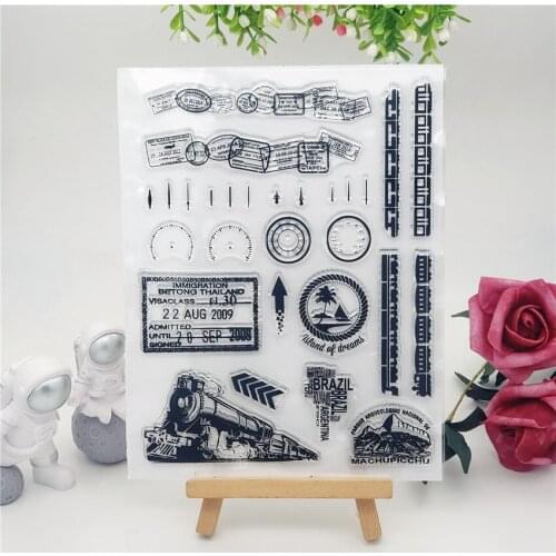 14*18CM train stamps Transparent Seal Clear Stamps Silicone Seal Roller Stamps DIY Scrapbook Album / Card Production Easter