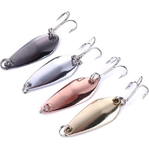 2.5cm 3.5g Metal Sequin Fishing Lures Wobbler Spoon Artificial Hard Bait Treble Hook For Pike Trout Bass Carp Fishing Tackle