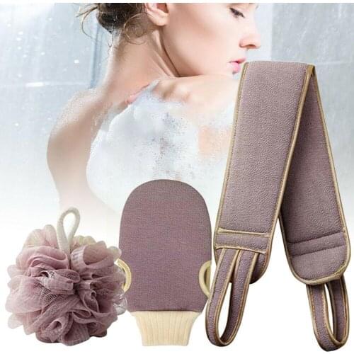 3pcs / Set Body Cleaning Brush Soft Washcloth Home Shower Gloves Bath Skin Set Ball Bathroom Exfoliating Hotel Scrubber Bac M0V5