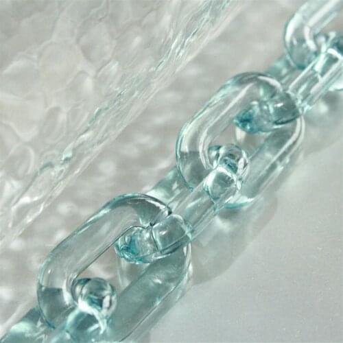 50pcs Chunky Clear Blue Oval Acrylic Chain Links, Plastic Chain Links, Open Link ,Size 31mmx19mm SV059