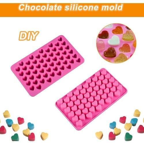55 Holes Non-stick Silicone Chocolate Cake Love Heart Shaped Mold Bakeware Baking Jelly Ice Heart Mould