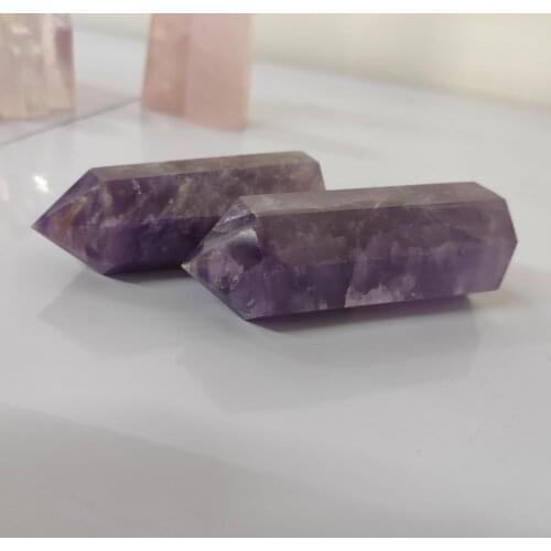 6-8cm 2pcs Natural amethyst amethyst pillar amethyst decoration