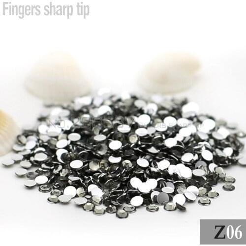 6mm 1000pcs New Transparent gray Decorative Diamond 14-sided Resin Round Fashion Popular Nail DIY SS300 Z06
