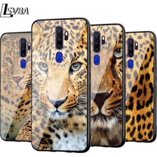 For OPPO A5 A9 2020 F7 Phone Cover Shell Tiger Leopard Panther for OPPO Reno 2 Z 2Z 2F 3 4 Pro 5G Bright Black Phone Case