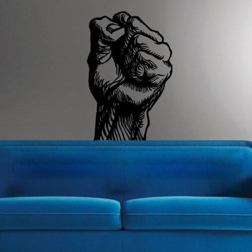 Giant Fist Vinyl Wall Decal, Power To Solidarity Art Wall Stickers for Living Room Home Decor Company Office Wallpaper A910