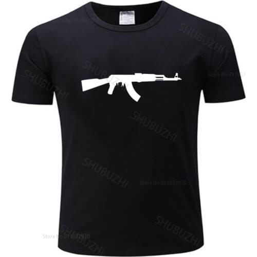 Hot sale men brand t shirt summer cotton tshirt AK-47 Kalashnikov AK47 T-Shirt Sticker Bomb Sticker itself
