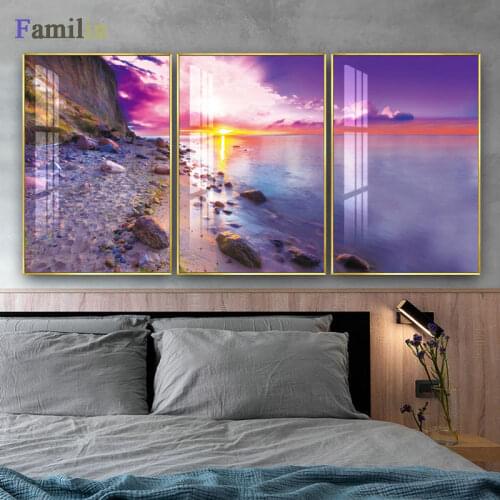 Ocean Wave Canvas Painting California Beach Poster Palm Art Print Light Blue Wall Art Nordic Decoration Pictures Coastal Decor