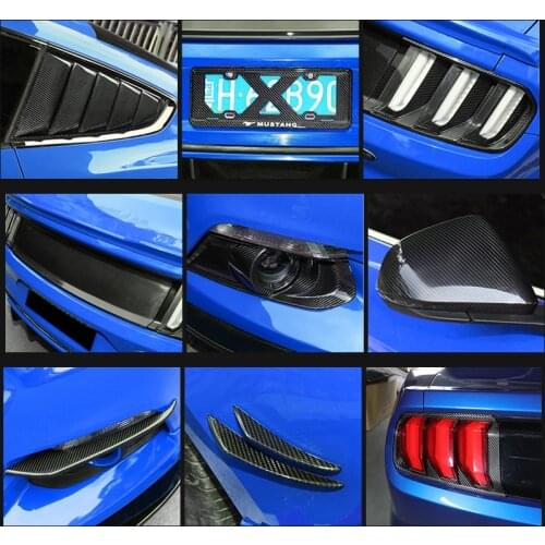Carbon fiber car rearview mirror shell tail box board fender modification Decorative suction port For Ford Mustang 15-20