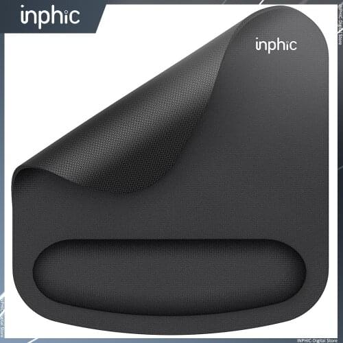 Mouse Pad with Wrist Support, Inphic Ergonomic Mouse Mat with Wrist Rest, Comfortable Memory Foam Anti-skidding Wrist Pad, Pain