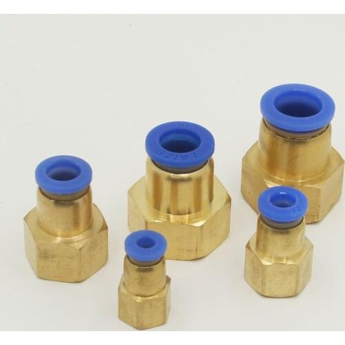PCF Pneumatic Quick Connector Air Fitting for 4 - 12mm Hose Tube Pipe pipe fitting 1/8" 3/8" 1/2" 1/4" BSP Female Thread Brass