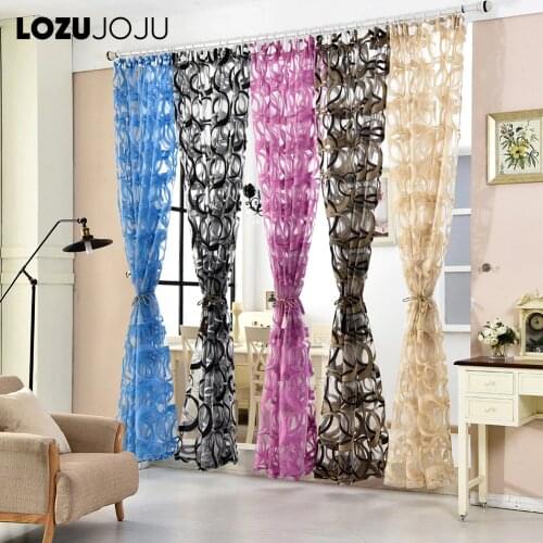 LOZUJOJU Modern organza transparent tulle curtains window treatments sheer panelpurple curtains for living room endless design