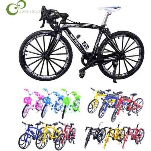 DIY 1:10 Alloy Bicycle Model Diecast Metal Finger Mountain bike Racing Toy Bend Road Simulation Collection Toys for children YJN